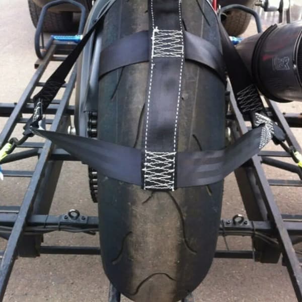 Motorcykel Baghjulsrem Universal Bælterem Sort Motorcykel Transport Spænderem Polyester Fastgørelses Webbing