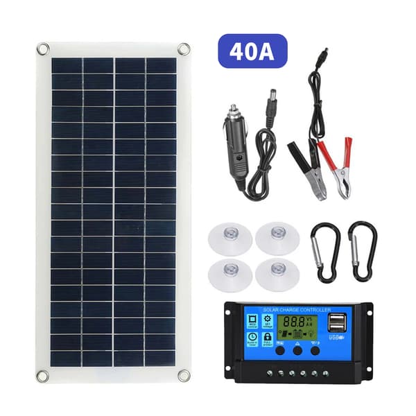 Bärbart Flexibelt Solpanel Kit 300W 12/24V Switch USB Laddningsgränssnitt Solpanel Med Kontroller Vattentäta Solceller
