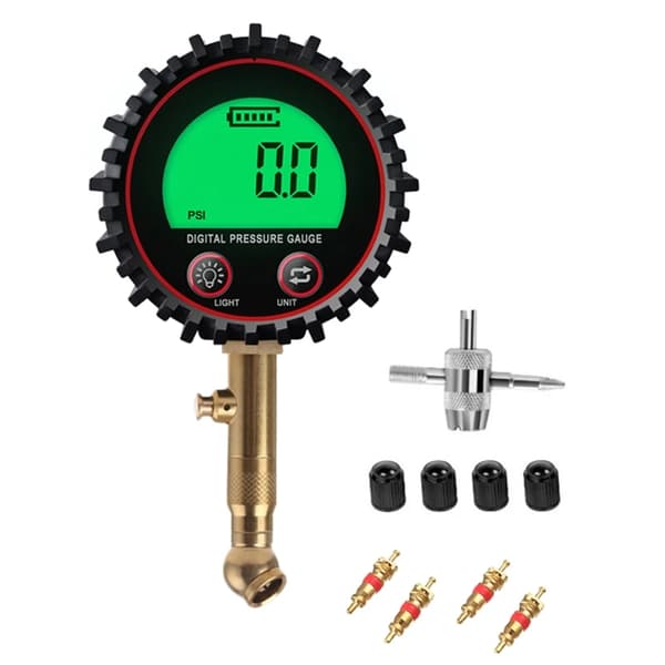 Uppgraderad Digital Däcktrycksmätare Luftchuck och Kompressortillbehör LCD-Display Kraftig LED-Spotlight 255PSI