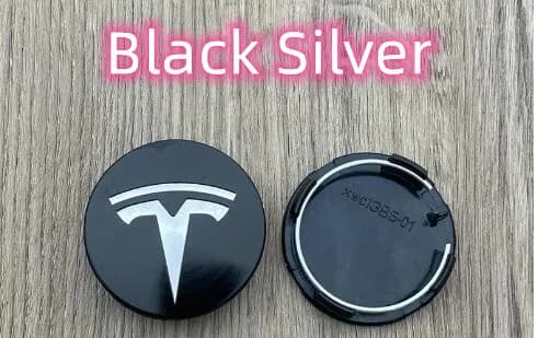 4 st För Tesla Model 3 S X Y 56MM Grå Navkapslar Emblem Badge Logo