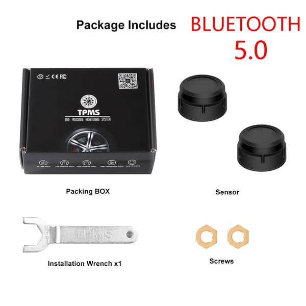 Däcktryckssensorer Motorcykel TPMS Övervakningssystem 2/4 Däcktryck Extern för Motor Bluetooth-kompatibel Android/IOS