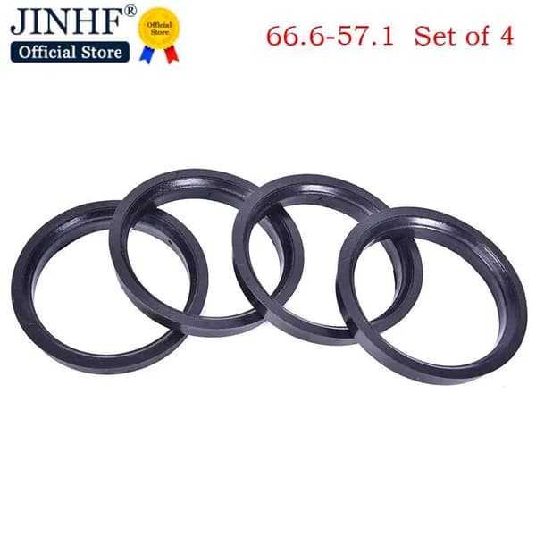 Hot salg 1 sæt 4 borehuls centerkrave 66.6-57.1mm til BILER Hub Centric Rings Bilhjul