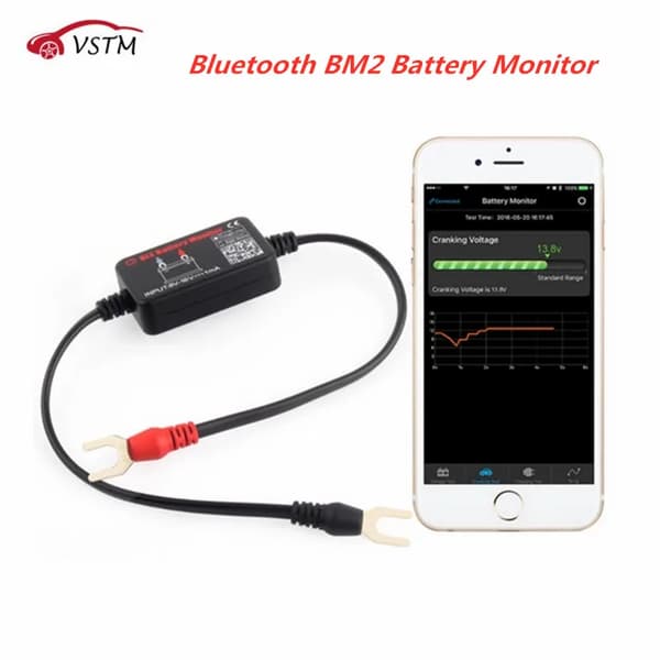 2022 Nyeste BM2 Bluetooth 12V Batteriovervåger Bilbatteri Analysator Test Batteri Diagnostisk Værktøj Til Android IOS Telefon