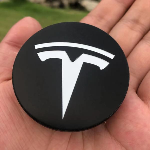 4 st För Tesla Model 3 S X Y 56MM Grå Navkapslar Emblem Badge Logo