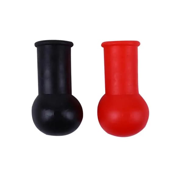 2 STK PVC Svart Rød Batteribeskyttelse Terminal Boot Runde Isolerende Deksel 4.5CMX2CM Batteribeskyttelse Terminal Boot