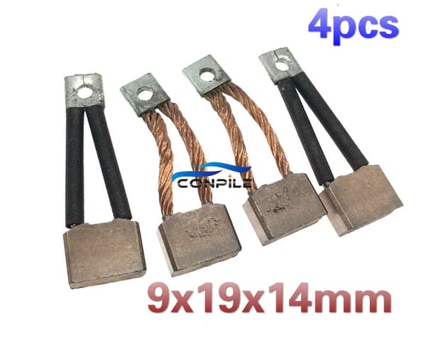 4 st 9x19x14mm 212 hög koppar kolborste för bilstartmotor