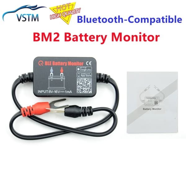 BM2 Batteriövervakare Analysator Testare Bluetooth 8-16V Elektrisk Krets Starttest för Android IOS Diagnostiskt Verktyg Fordon