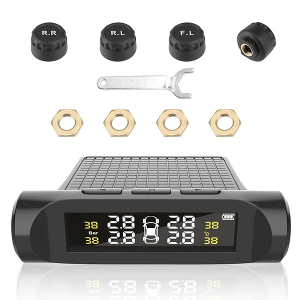 Digital LCD-skärm Batteri Däcktryck Bil TPMS Däcktrycksövervakningssystem Säkerhetslarmsystem Bildelar