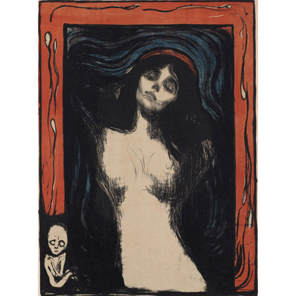 Madonna,Edvard Munch,60.7x44.5cm multifärg