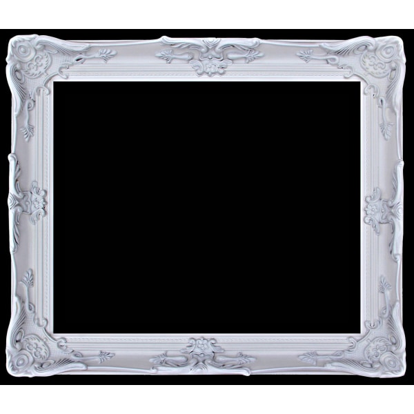 Spegel i vit, yttermått 108x138 cm Silver