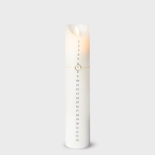Anna LED kalenderlys hvid Ø5 X 25 cm 1stk White LED ljus