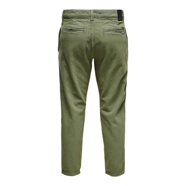 Avi Beam Chino Twill Byxor - Olivnatt Grön 33/34