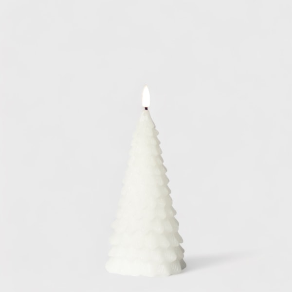 Luna LED figurlys juletræ hvid Ø8,5 X 17cm 1stk White LED ljus