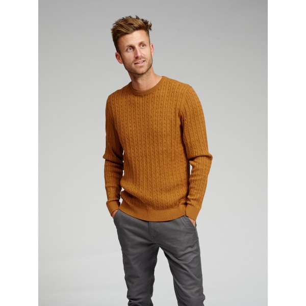 Cable Knit Crewneck - Rubber Brun S