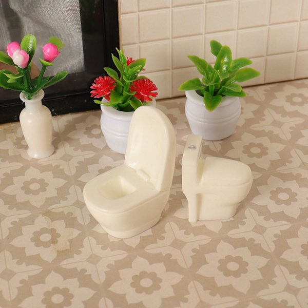 Dukkehus Mini Toilet Resin Toilet 3 3 3