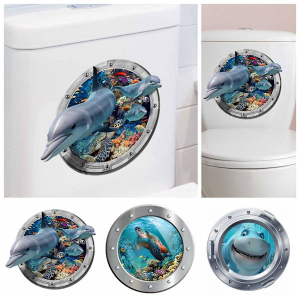 3D Infauna WC-tarrat Vivid Sea Life Decals TURTLE TURTLE turtle