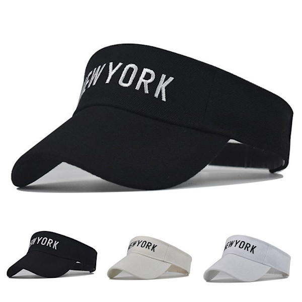 Broderi Visir Caps Solskærm Hatte SORT black