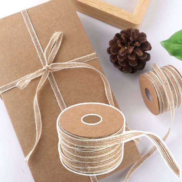 10M/Rulle Naturlig Jute Rep Presentförpackning Band MULTIFÄRG Multicolor