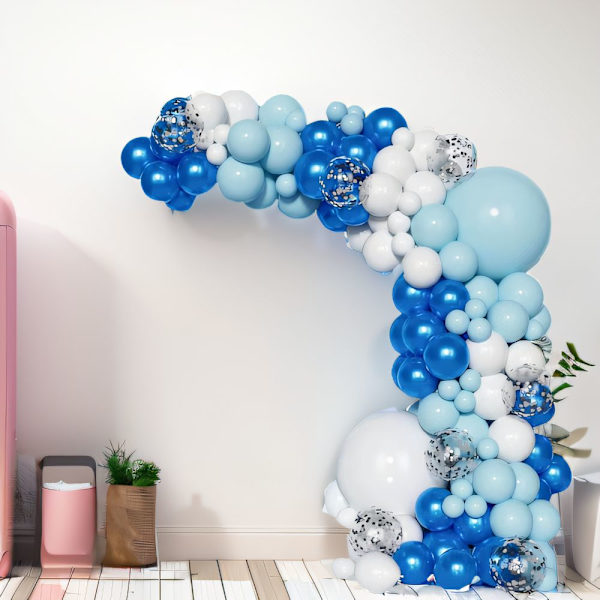 Sininen ja valkoinen Balloon Garland Kit Arch Kit