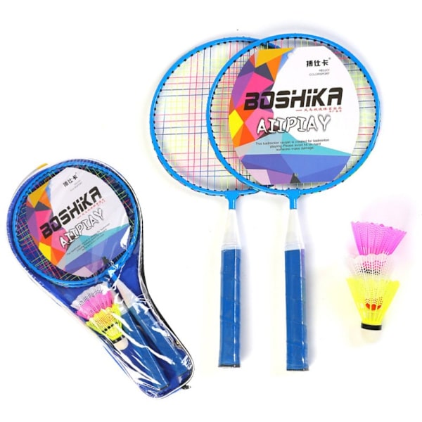 Barn Badmintonracketar Set BLÅT blue