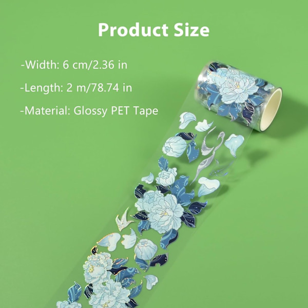 Kukkateippi Washi Tape läpinäkyvä teippi