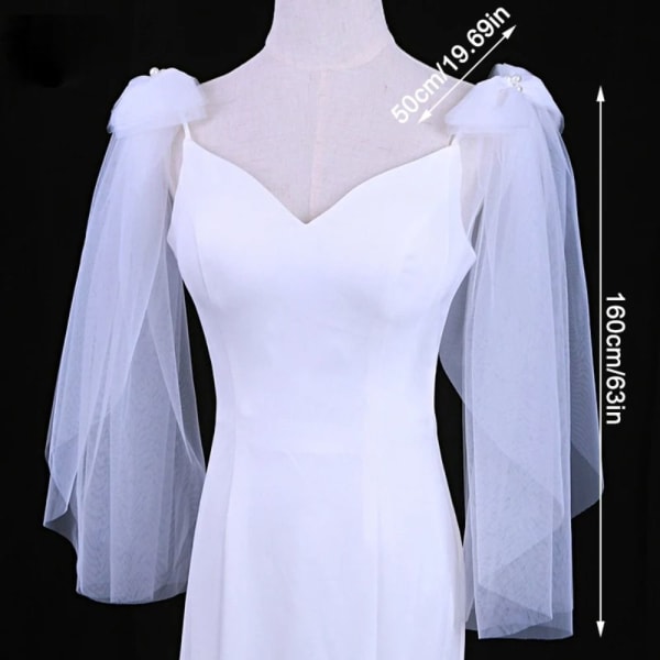 1 Par Spets Sjal Bröllop Cape DEEP IVORY DEEP IVORY Deep ivory