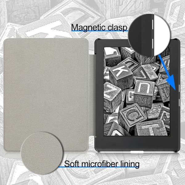 6,8 tommer e-læser cover Smart etui SORT Black