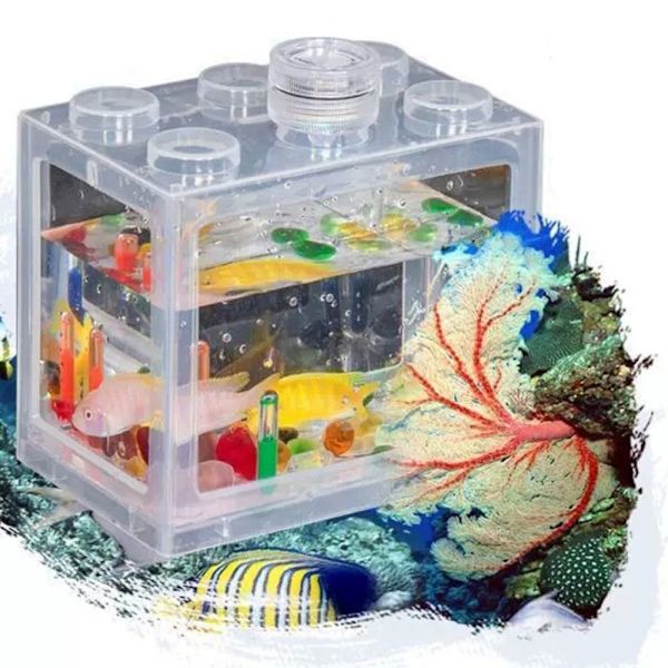 Betta Fish Tank Building Block Aquarium HVID HVID white