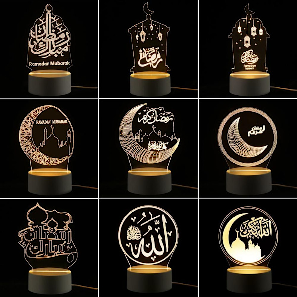 Eid Mubarak Nattlampa Ramadan Kareem Dekoration Lykta STYLE