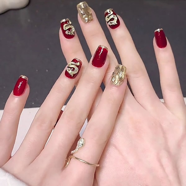 10 kpl Nails Ornament Dragon Nail Art GOLD Gold