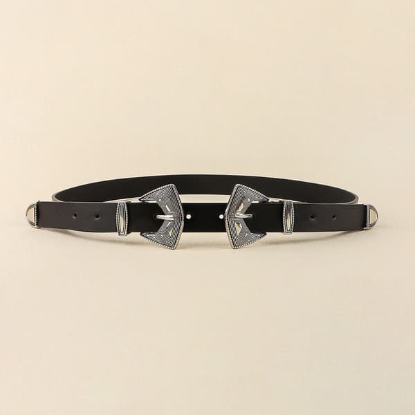 Læderbælte Elastiske Bælter SØLV LÆDER LÆDER Silver Leather-Leather
