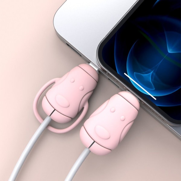 Kabelbeskytter Lader Kabel Beskyttelsesdeksel HVIT TYPE TIL White TypeC to TypeC-TypeC to TypeC