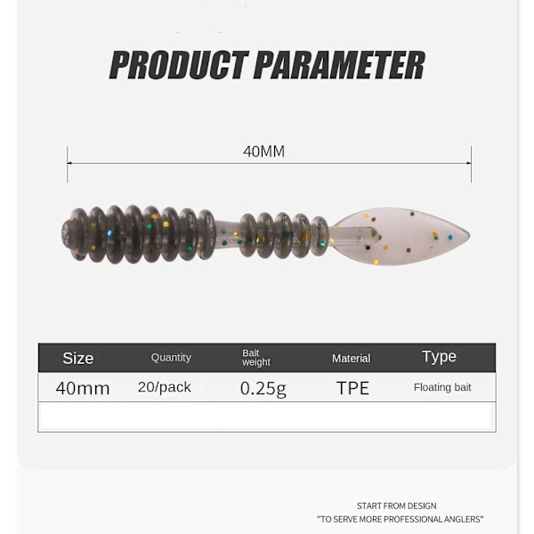 20STK Fiske Myke Lures Fiske Jig Lure SVART black