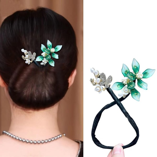 Rhinestone Flower Hair Clip Hair Bun Maker 10 10 10