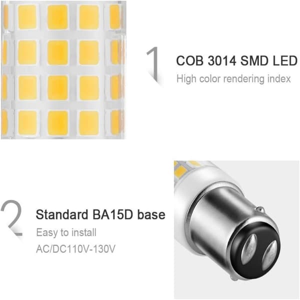 BA15D 2835 Keramisk Dimbar LED Liten Majslampa