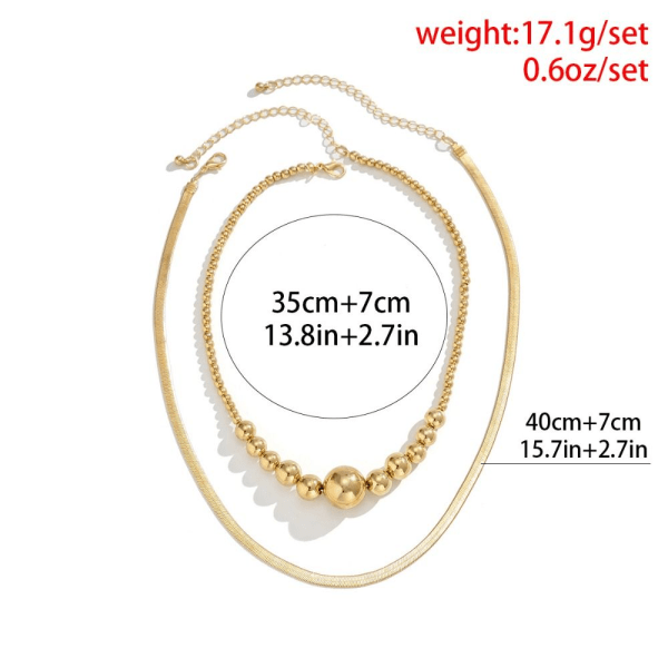 Metal Snake Bone Chain Halsband Rund Bead Chain Halsband Silver