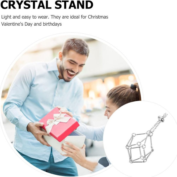 Krystallholder Cage Halskjede Krystall Net Metal Halskjede 3 3 3