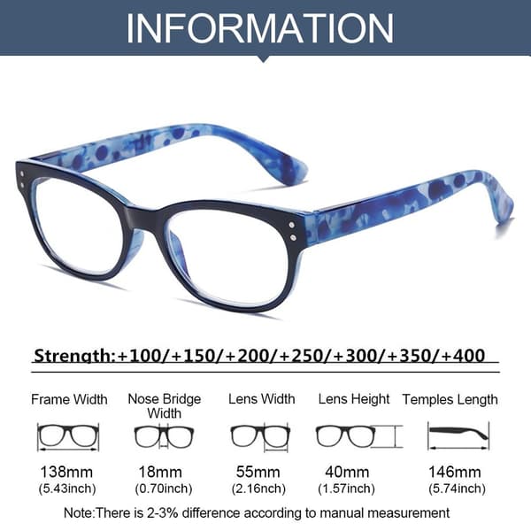 Läsglasögon BLÅ STYRKA 350 Blue Strength 350