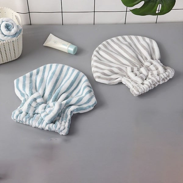 Snabbtorkande hårmössa med rosett, GRÅ grey
