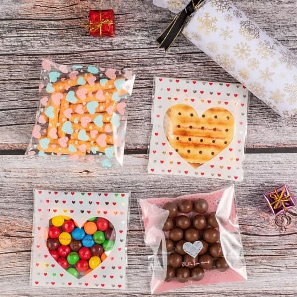 100 st Kakor Förpackningspåsar Snacks Bakningspaket 7X7CMC C