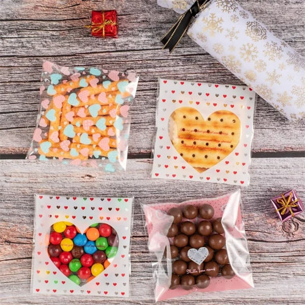 100 stk Cookies Pakkeposer Snack Bakepakke 7X7CMB B 7x7cmB