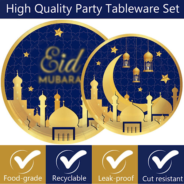 Eid-paperilautasarjoja - kupit, lautaset ja servietit 1 1