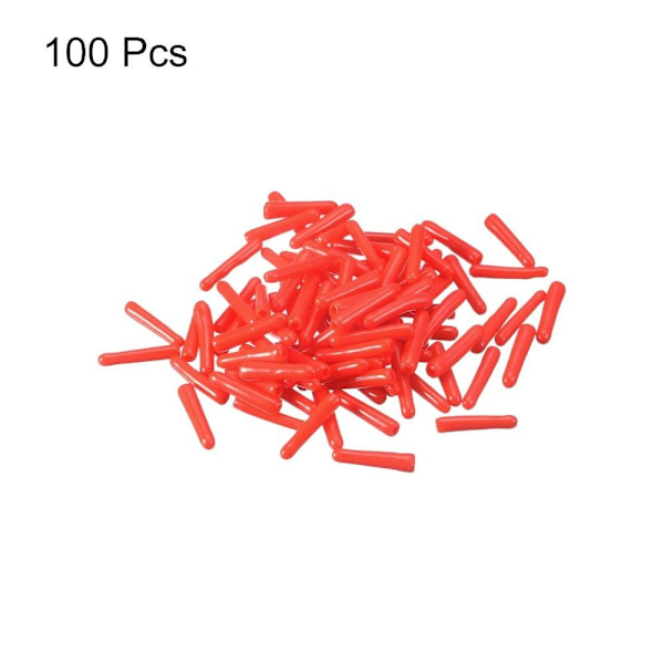 100 kpl kumiset päätykappaleet pyöreä kierresuoja PUNAINEN 100 kpl red 100pcs