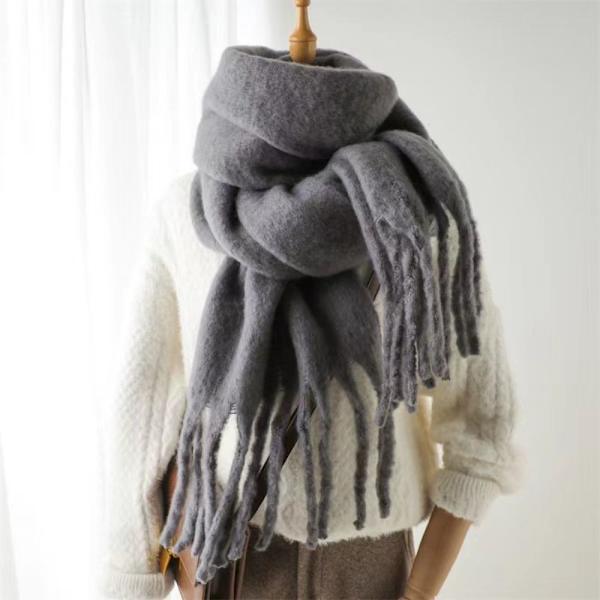 Vinter Cashmere Tørklæde Lange kvast Tørklæder GRÅ Grey