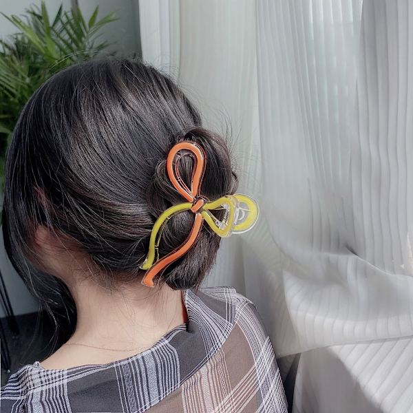 Shark Claw Clips Bow Hair Claw Clip VAALEENVIHREÄ LIGHT GREEN