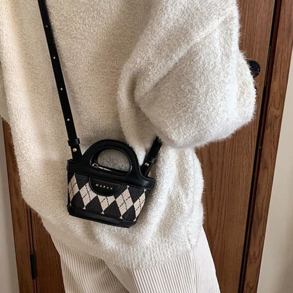 Förvaringsväska Pu Läder Mini Korgväska BRUN LEOPARDMÖNSTER Brown leopard print