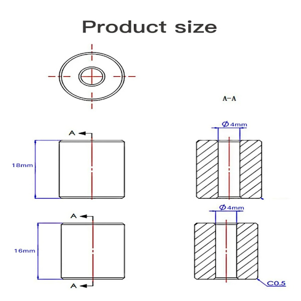 4stk 3D-skriver Heatbed Mounts Hotbed Leveling Silica Column