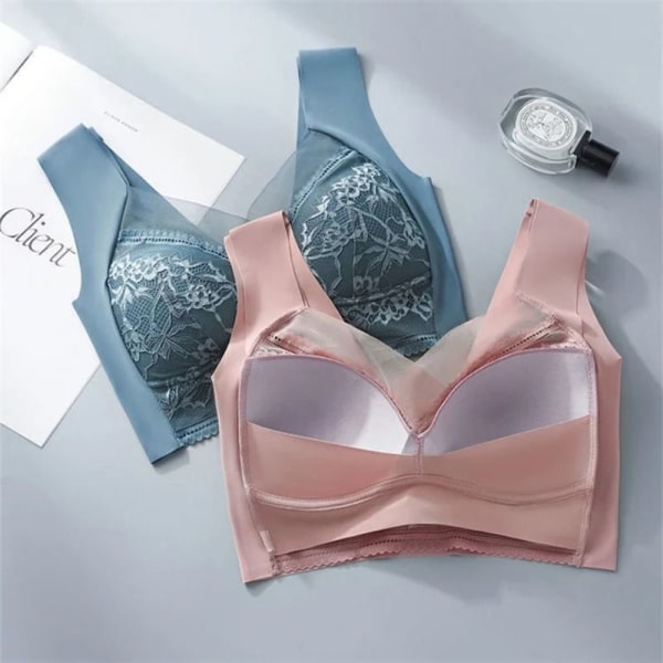 Sexy Lace Bras Perspective Full Cup Alusvaatteet PINK 3XL pink 3XL