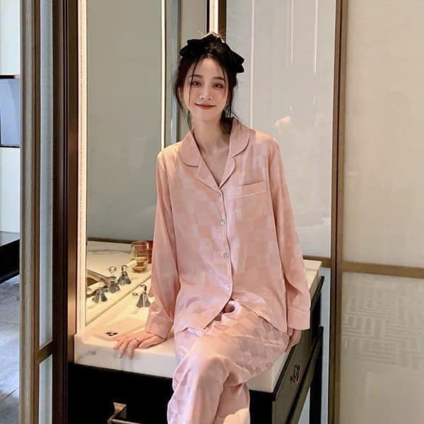 Ice Silk Hemkläder Pyjamasbyxor Set BLÅ L blue L