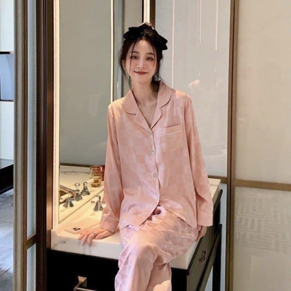 Ice Silk Kotivaatteet Pyjama set PINK M pink M